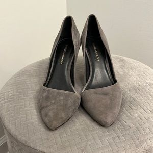 REBECCA MINKOFF Gray Suede High-Heel Pumps